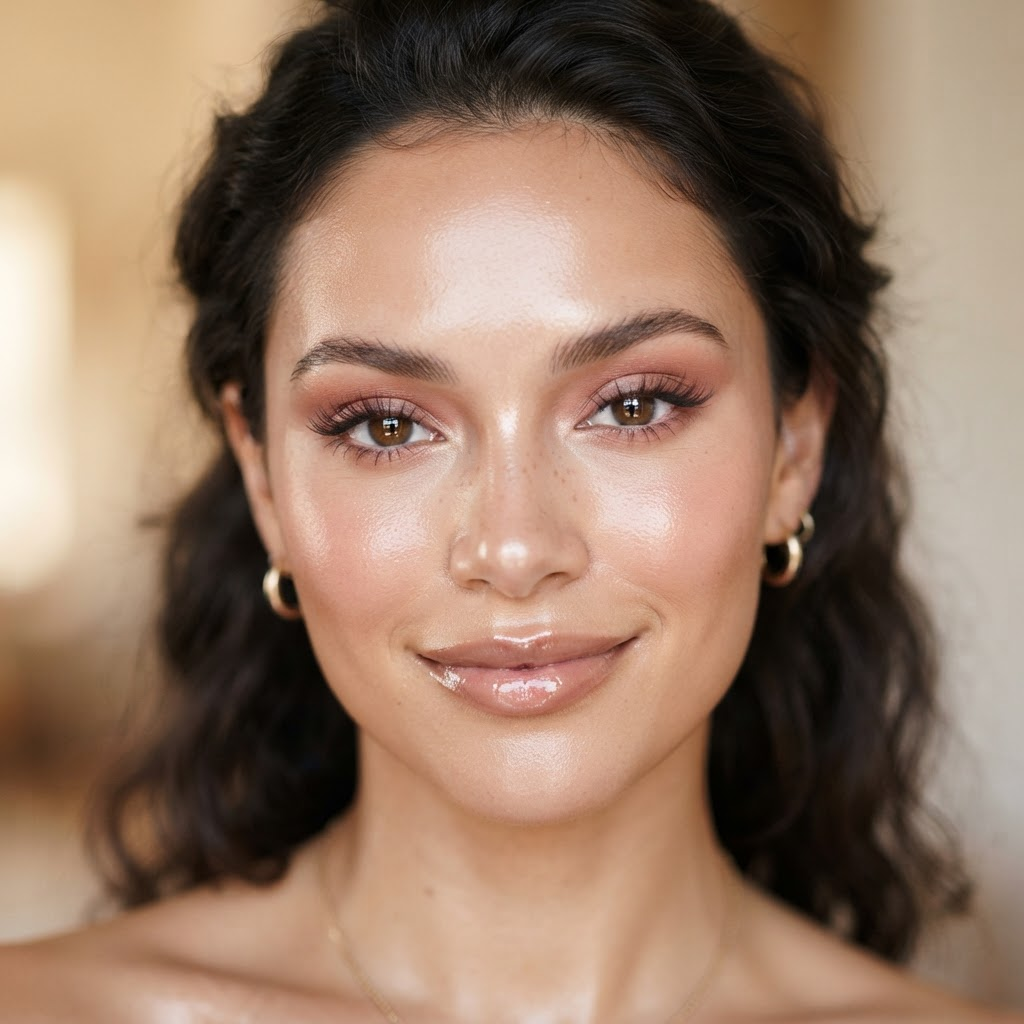 Dewy soft glam